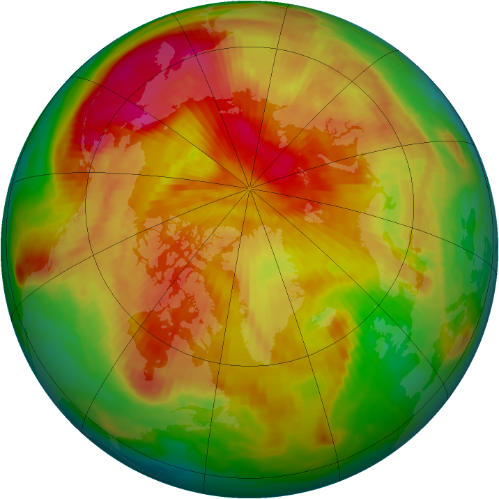 Arctic ozone map for 16 April 1985